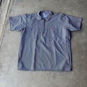 Ben Davis Short Sleeve Striped 1/2 Zip Shirt XXL Y2k retro